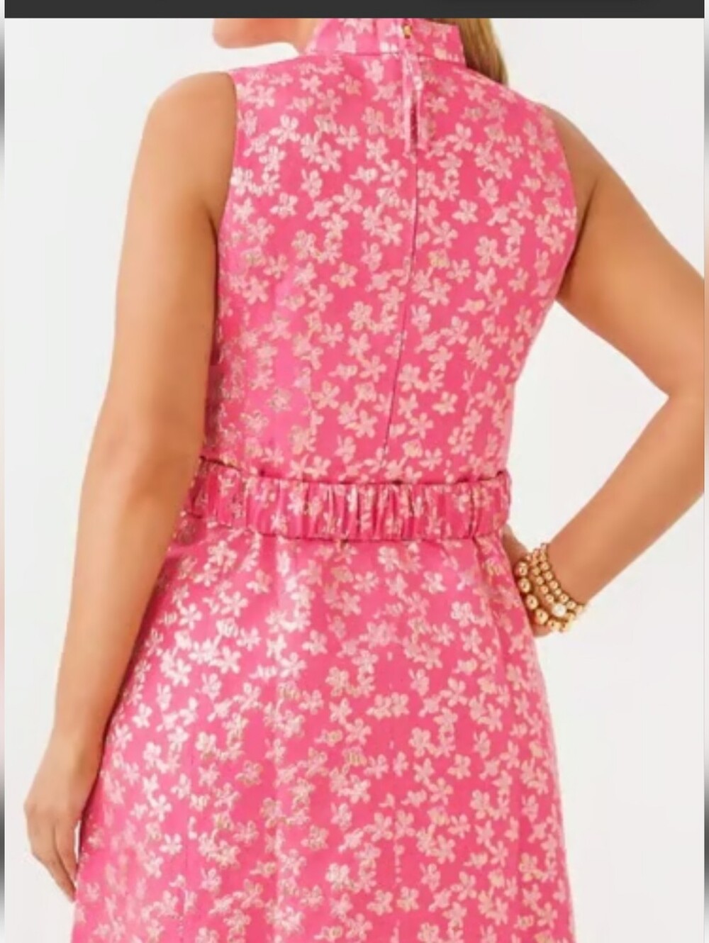 Lilly Pulitzer Tazie Dress Hot Pink & Gold Size 6 - Picture 11 of 11